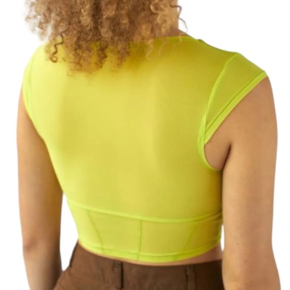 Urban Outfitters UO Nyla Mesh Light Neon Green Cropped Corset Top Size small NWT - Picture 4 of 12